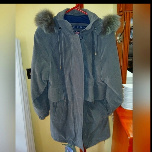 Winter Coat Jacket Suede PARKA Size Medium - Picture 7 of 7